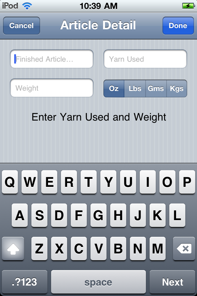 Yarn Estimator